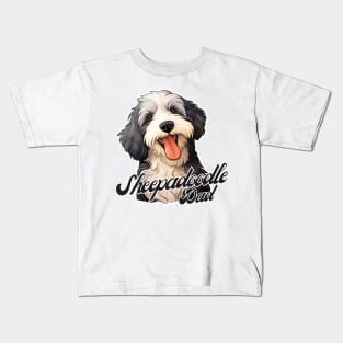 Sheepadoodle Dad T-Shirt - Dog Lover Gift, Pet Parent Apparel Kids T-Shirt